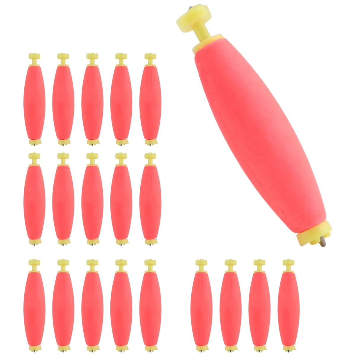 20 Pieces Fishing Bobbers Weighted Foam Snap on Float Weighted Bobbers for Fishing Tackle Accessories Fishing Supplies-ABJQ