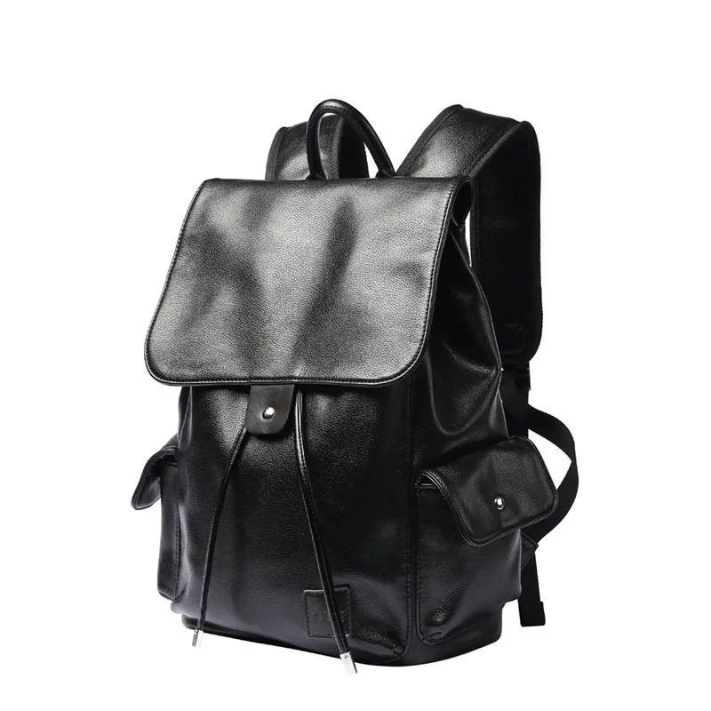 Fashion PU Leather Woven Backpack for Men Luxury Business Laptop Bag Mens Backpack Zipper Travel High Capacity Backbag Male Bags