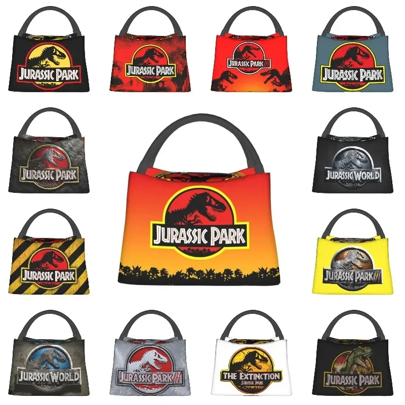 Jurassic Park Dinosaur Print Resuable Lunch Box Women Leakproof Cooler Thermal Food Insulated Lunch Bag Travel Pinic Container