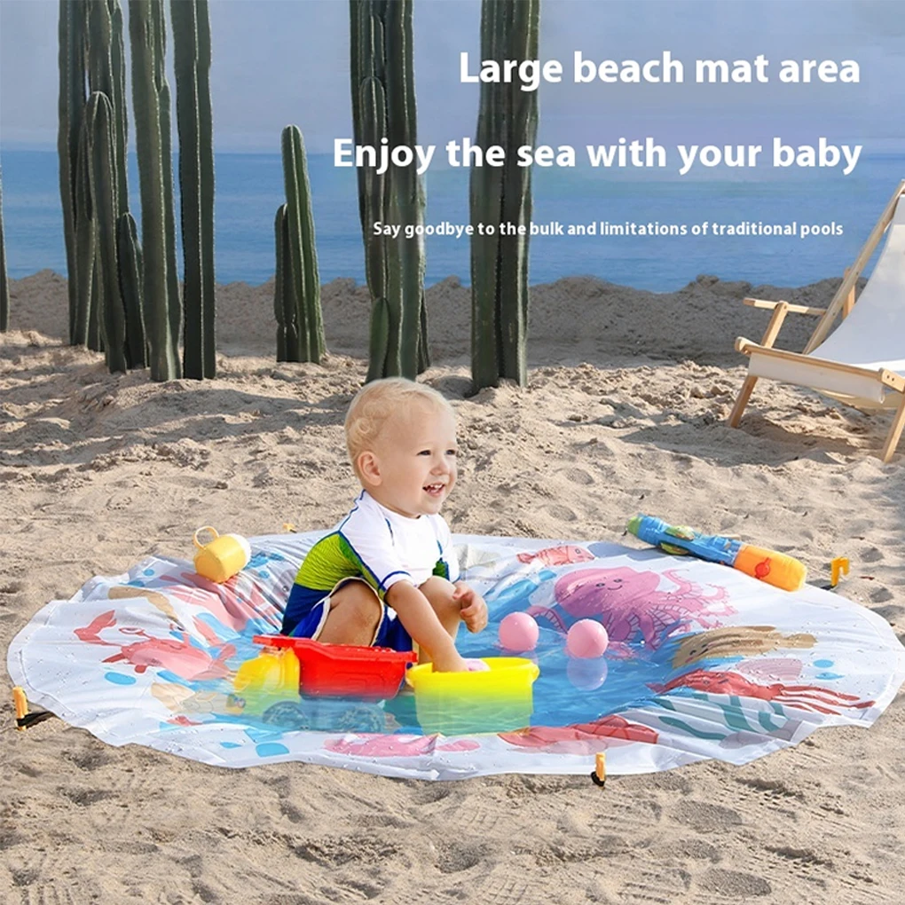 2025 شاطئ طفل بركة بطانية شاطئ التجديف بركة مع حقيبة حمل مقاوم للماء الصيف في الهواء الطلق لعب المياه لعبة للسفر نزهة