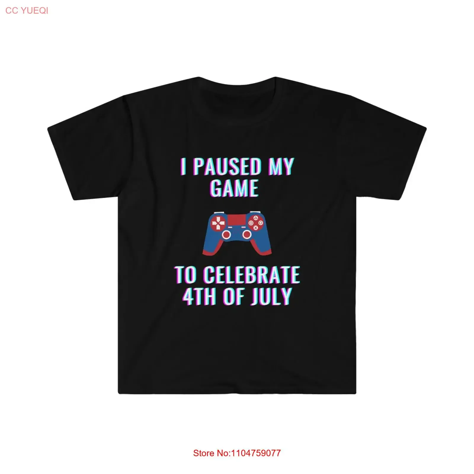 I paused my game to celebrate 4th of july Gamer shirt vintage Washed Stylish Stretched Breathable designer clothes Slightly
