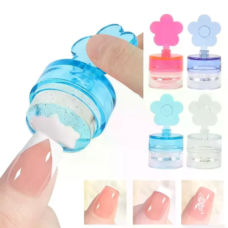 1 مجموعة زهرة شكل مسمار الختام واضح سيليكون رئيس مانيكير مكشطة نقل قوالب الطباعة أطقم مسمار الفن ختم لوحات