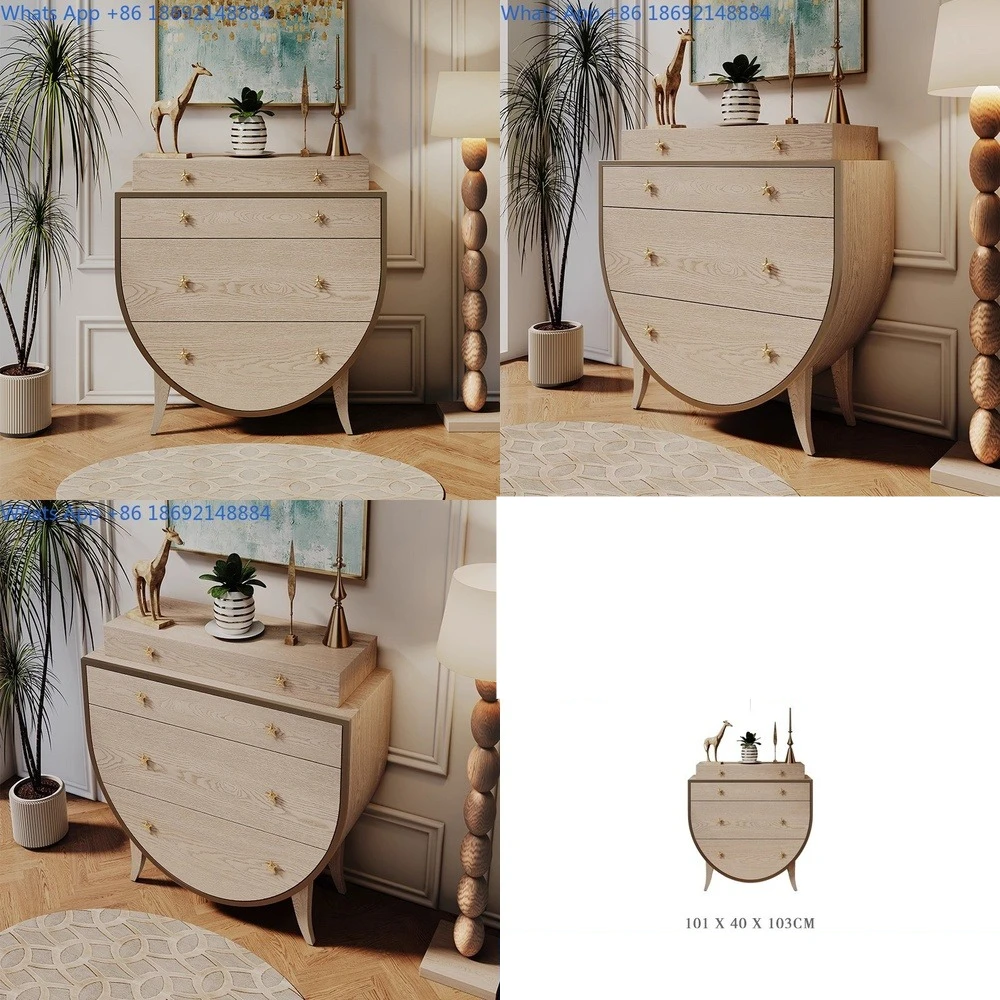 

Luxury Style Solid Wood Drawer Cabinet for Bedroom Living Room Hallway Storage and Decoration