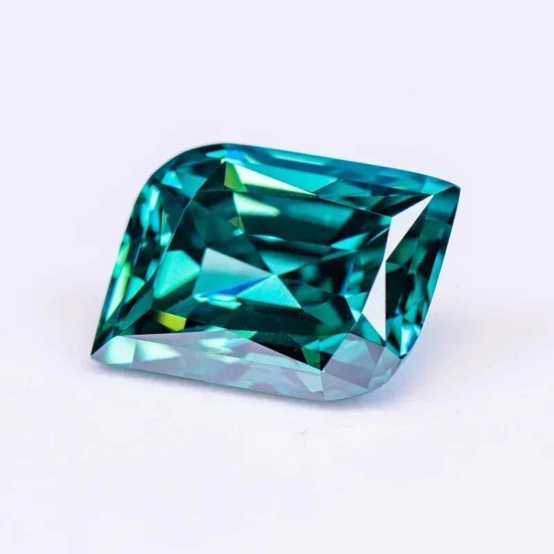 L-Moissanite Stone Leaf Cut Emerald Green Natural Color Lab Grown Artificial Gemstone for Diy Jewelry Making Materials with  Ce