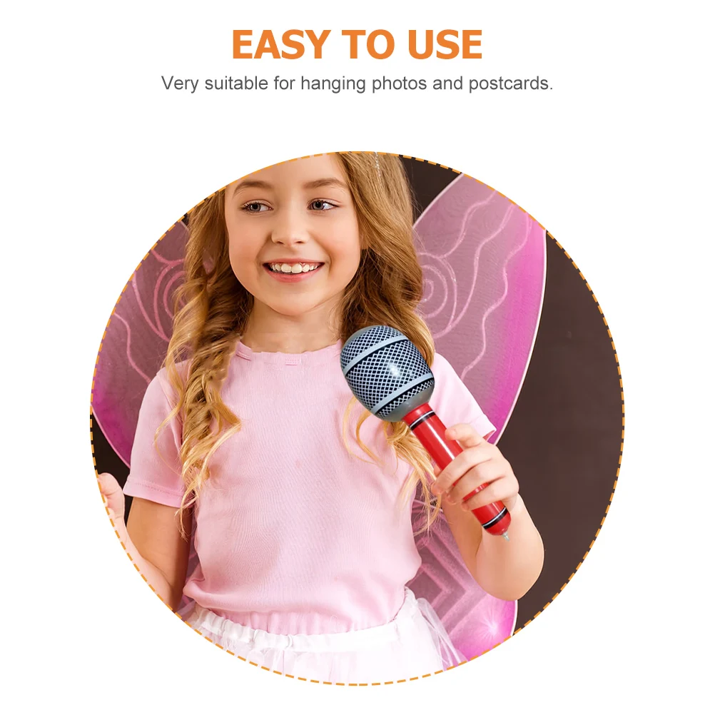 

12Pcs Inflatable Microphone for Swimming Pool Beach Parties Birthdays Party Favors Blow up Microphones Toys Musical Instruments