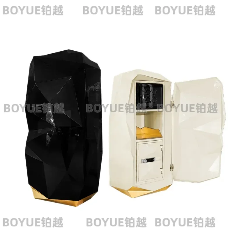Luxury Rhombus Solid Wood Safe Household Practical Combination Lock Anti Theft Locker Secure Storage Box for Home Office Use