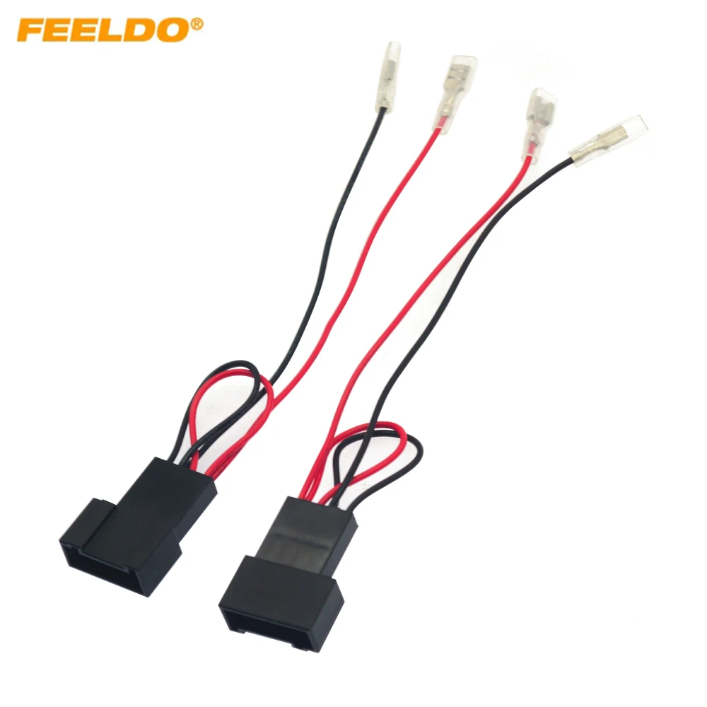 

FEELDO Car 4Pin Stereo Speaker Wire Harness Adaptors For Toyota Auto Speaker Replacement Connection Wiring Plug Cables