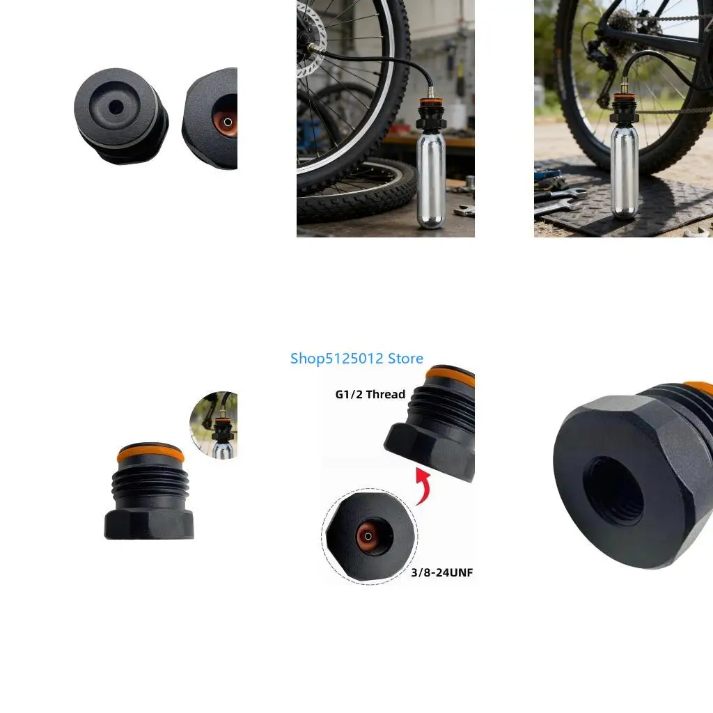 G8TC 3/8-24UNF to 2-14 CO2 Charging Adapter Quick Releasing Valves Metal Texture