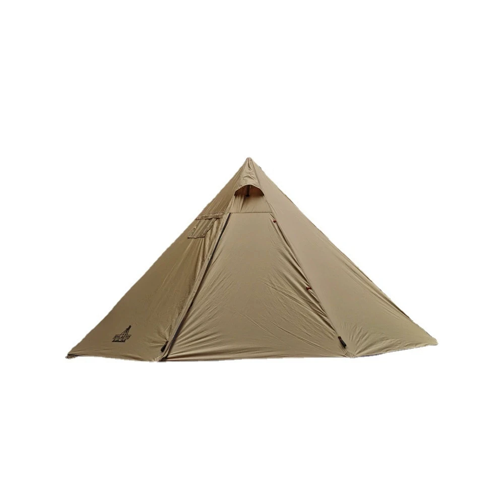 

Lightweight, Adjustable-height Octagonal Pyramid Tent with Fireproof Roof Stove Hole, Tear-resistant, Waterproof, and Warm.