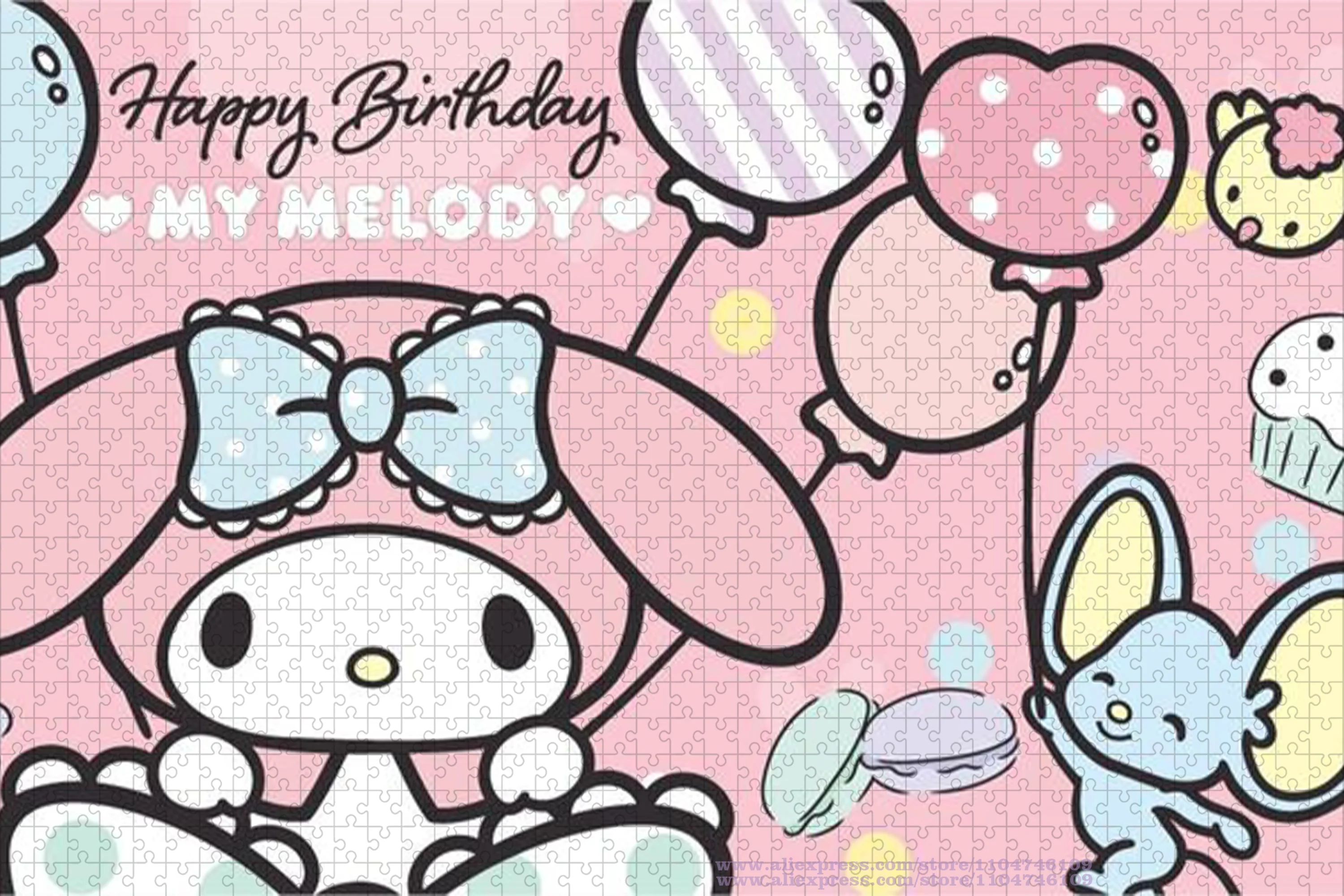 Sanrio My Melody Puzzle Klasyczne Anime DIY Puzzle 108/200/300/500/1000/1500 Elementów Unisex Puzzle Rozwijające Inteligencję dla Dzieci