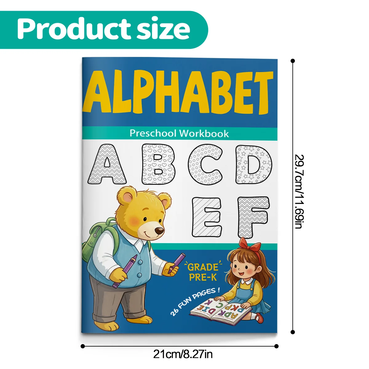 Alphabet Tracing Workbook for Kids Preschool Activity Book with ABC Letters Practice Build Writing Skills Fine Motor Control and