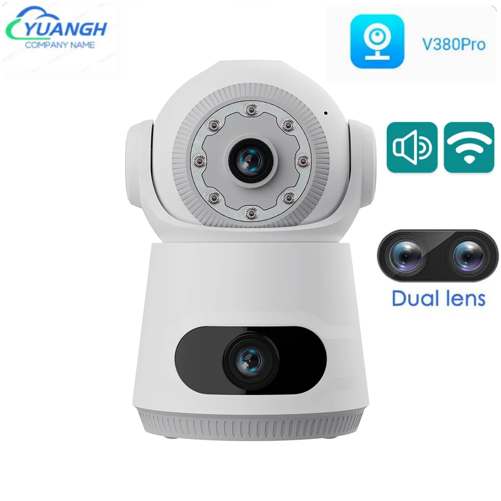 

HD Mini Camera Wifi Wireless Dual Lens 4MP IP Camera Smart Home Night Vision CCTV Security V380 Pro Camara Indoor Baby Monitor