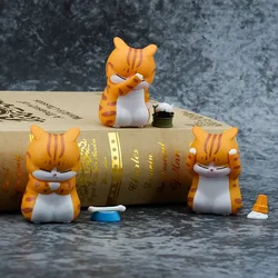 Cute Anime Distressed Cat Car Interior Decoration Covering Face Kitten Figure Auto Center Console Decoration for Car Accessories