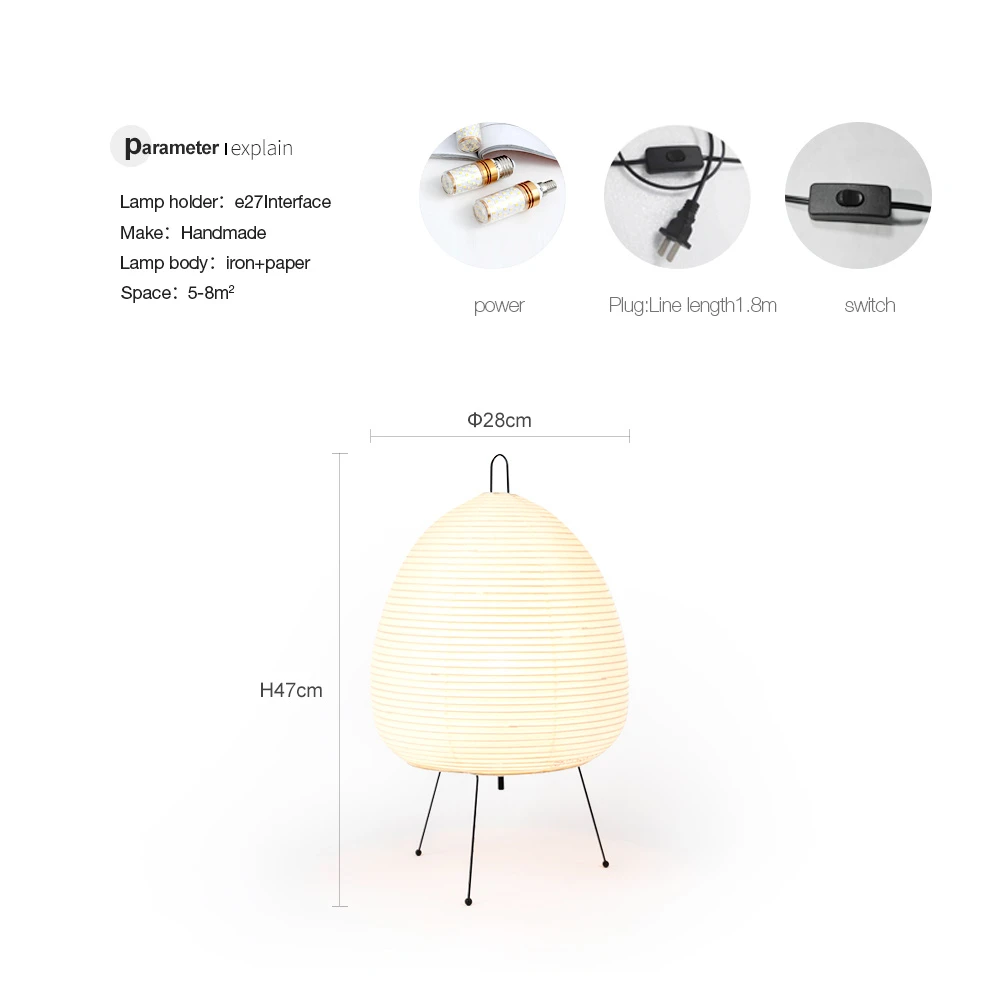 Imagem -06 - Japanese Rice Paper Led Table Lamp Simples Tripé Floor Lamp Art Decor Sala de Estar Quarto Cabeceira Estudo Hotel Hotel