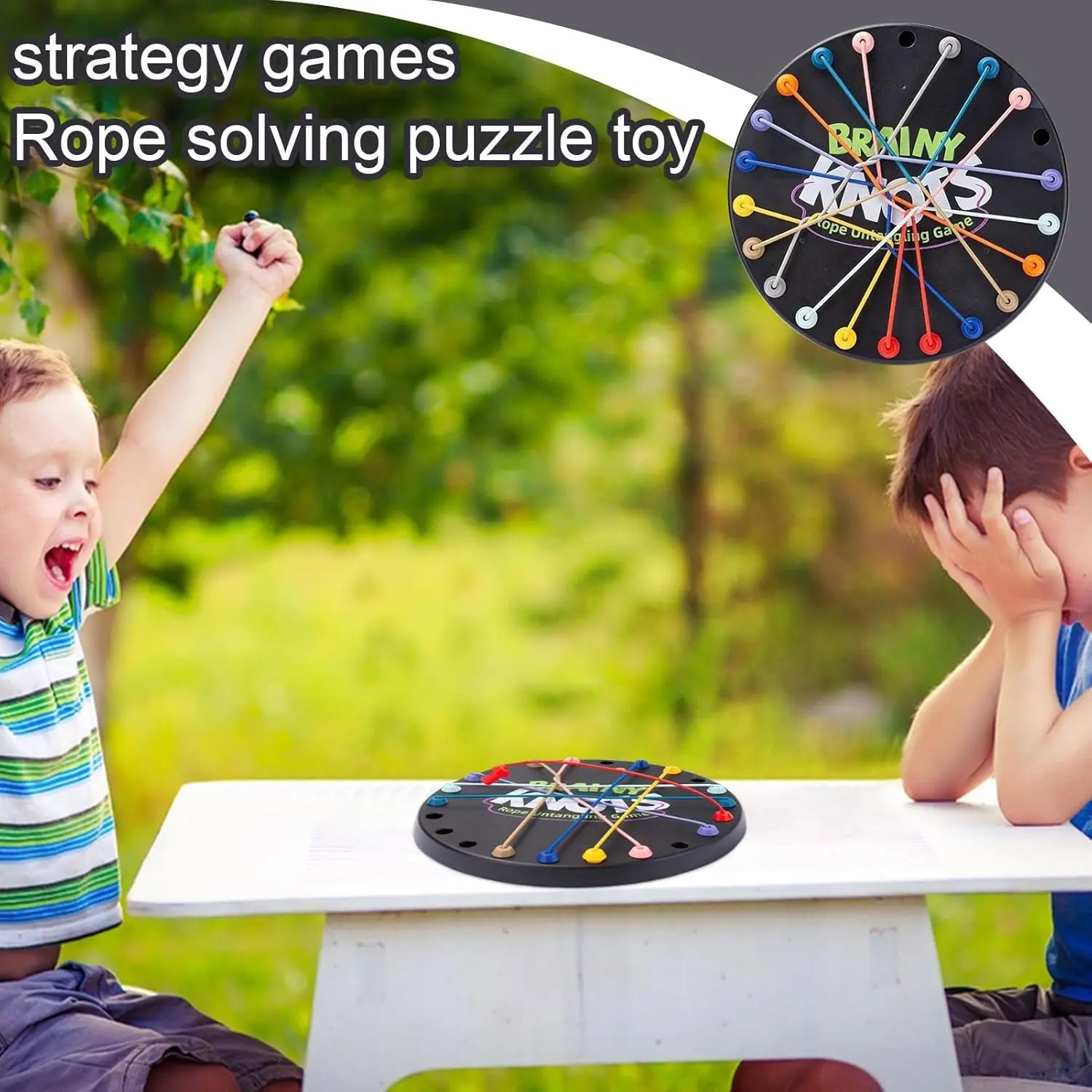 Twisted Rope Puzzle Game Brainy Knots Rope Untangling Board Game Rope Knots Challenge Game, String Solution Central Lacing Toys