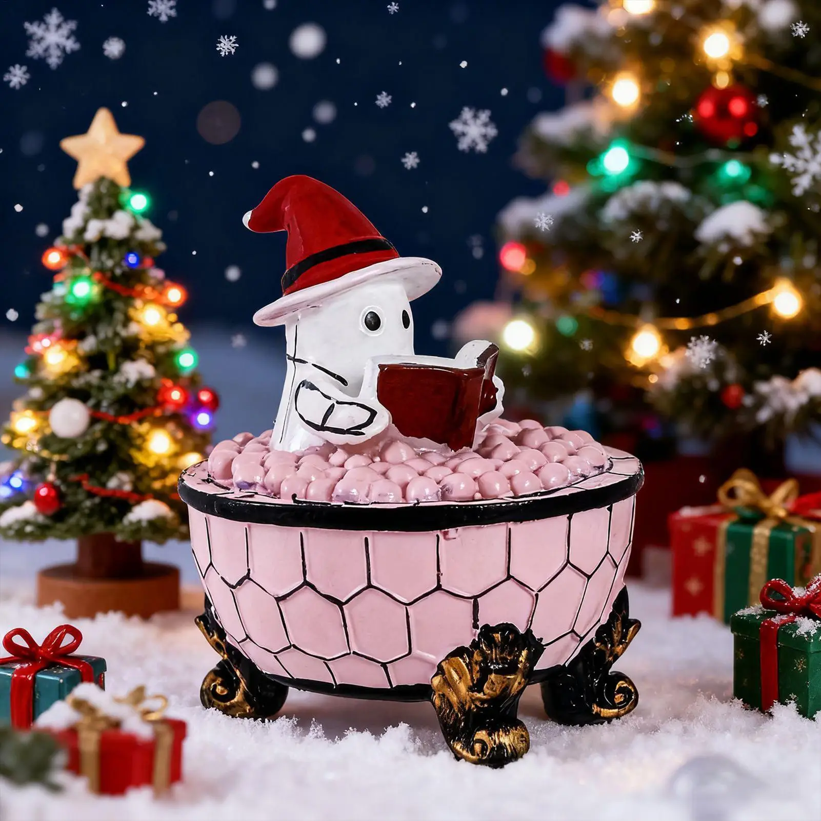 

Хэллоуин Призрачные огни Ванна для чтения книг Украшение Статуэтка Лампа Призрак Ночник для дорожки Спальня Кухня Офис Дом