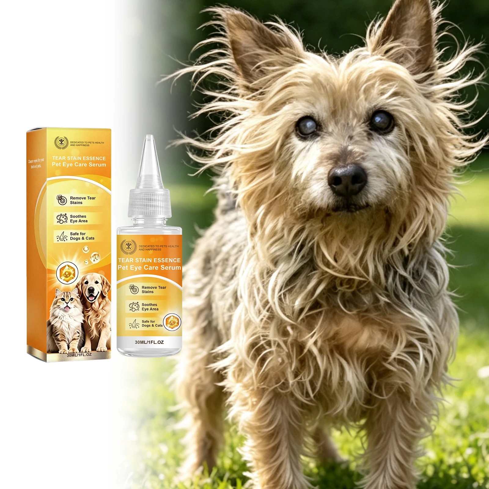 Pet Eye Care Solution - Universal for Cats and DogsGentle Tear Stain and Eye Discharge Cleaner for Daily Comfortable Eye Hygiene