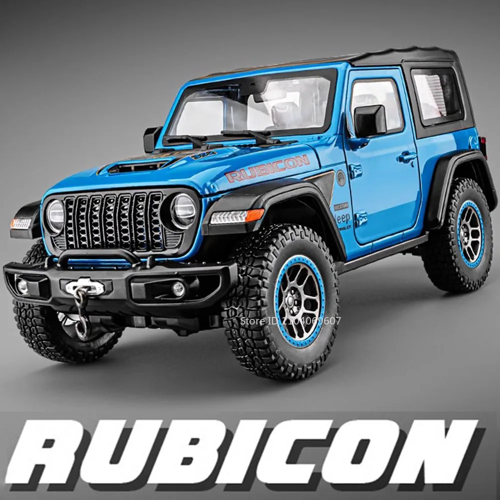 

1:18 Scale Rubicon Model Car Toys Alloy Diecast Off-road Vehicles Doors Opened Sound Light Shock Absorption Vehicle Models Gifts