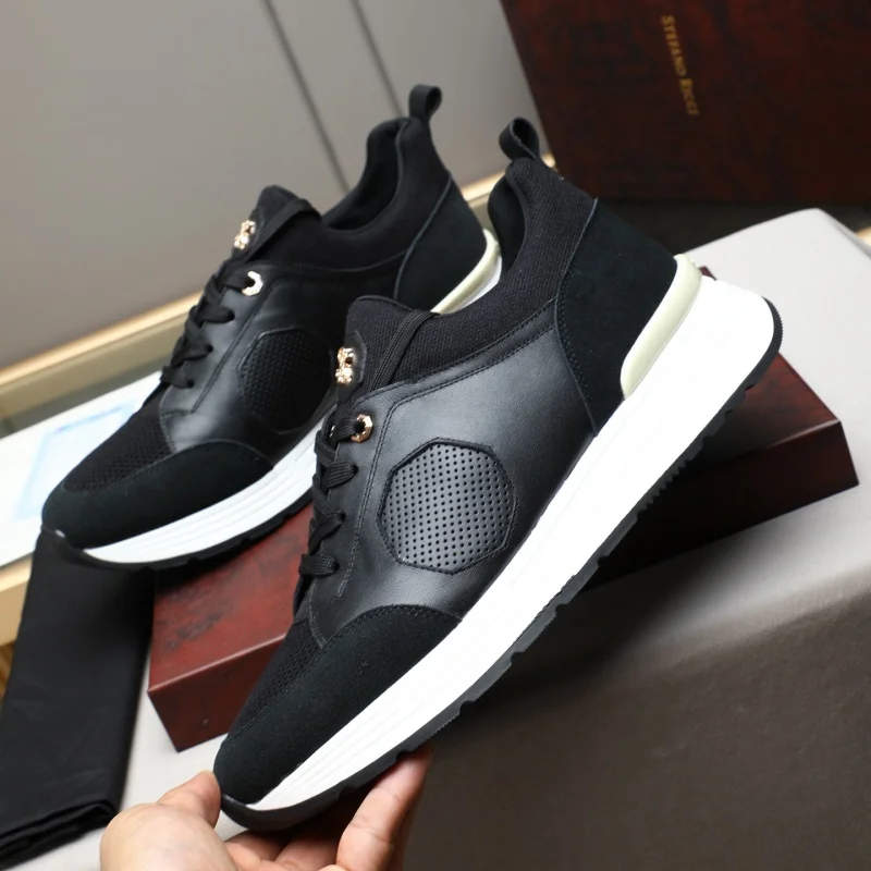 Men's top Italian luxury brand sports luxury high-end leather breathable fabric fashion versatile casual shoes view 5