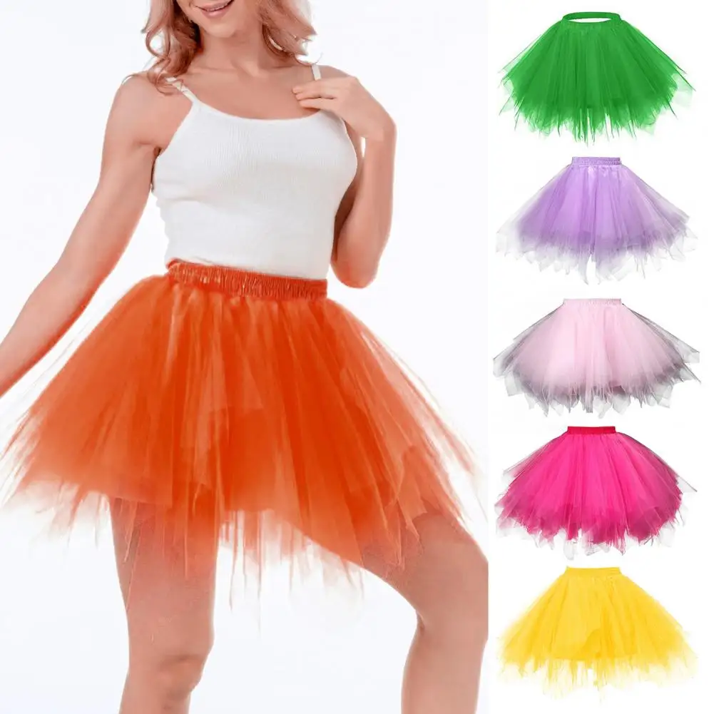 High-waisted Tulle Skirt Vintage 1950s Women's Tulle Skirt for Cosplay Party Fluffy Princess Petticoat Underskirt Dancing Dress