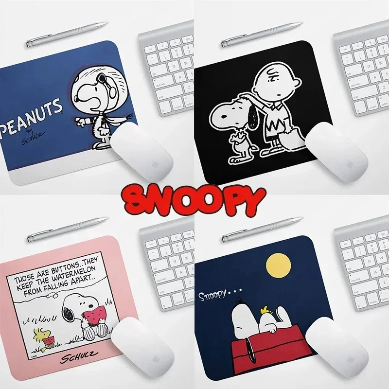 Snoopy antiderrapante mouse pad universal couro gaming ratos tapete novo almofada de mesa moda confortável para computador portátil macbook 200x200