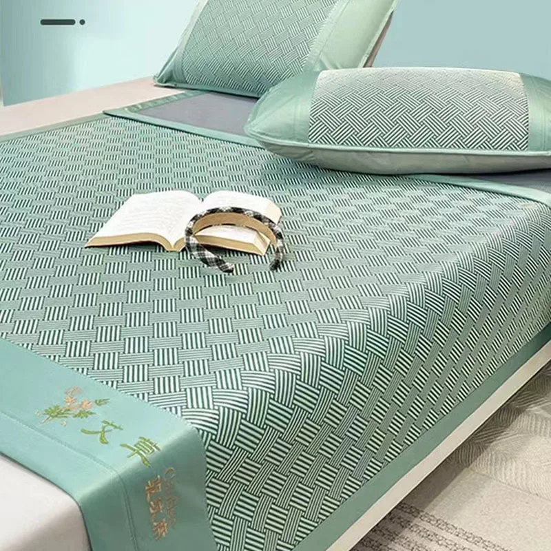 Summer Wormwood Mosquito Repellent Mat Set Embroidered Soft Sleeping Pad with Pillowcase Encryption Comfort Mattress Topper