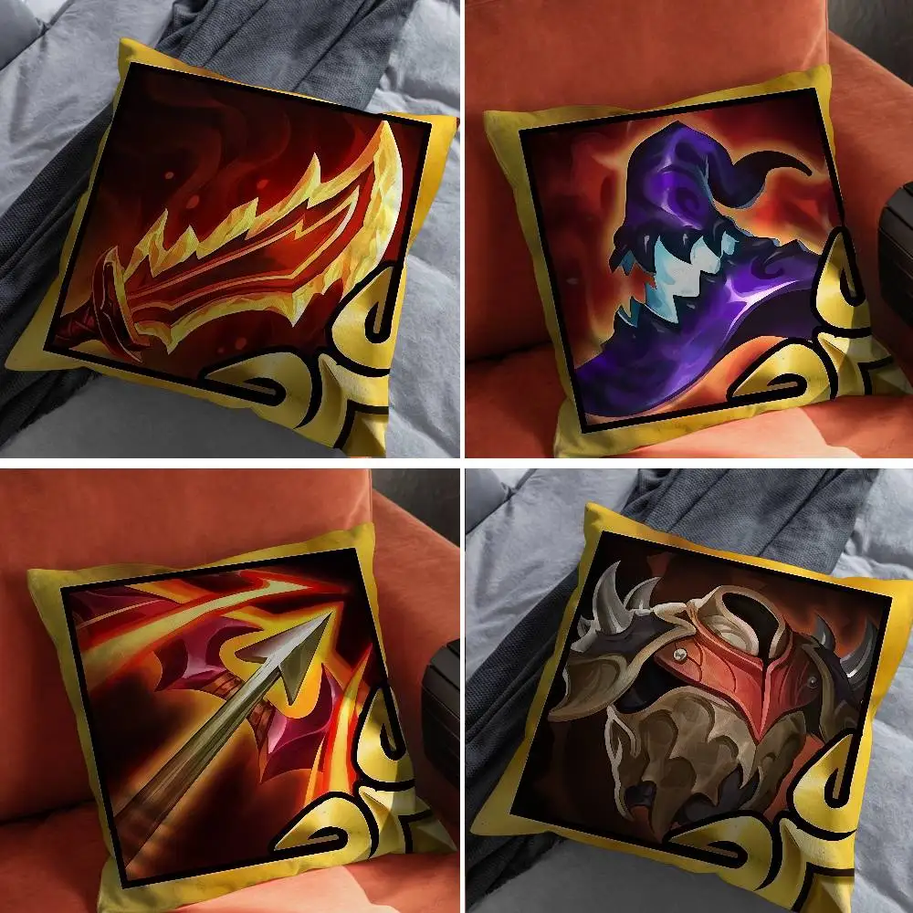 

Gold Shovel Battle League Perfect game equipment Pillow Case For Car 60x60 Cushions Double sided Cover Home and Decoration Sofa