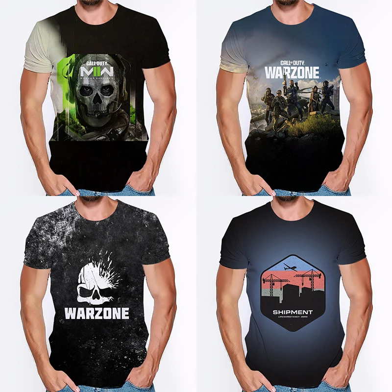 Call of Duty Warzone T-shirt Fashion Game Cartoon Cool Men's Male Anime Cool T Shirt Boy Street Summer Clothing Tops