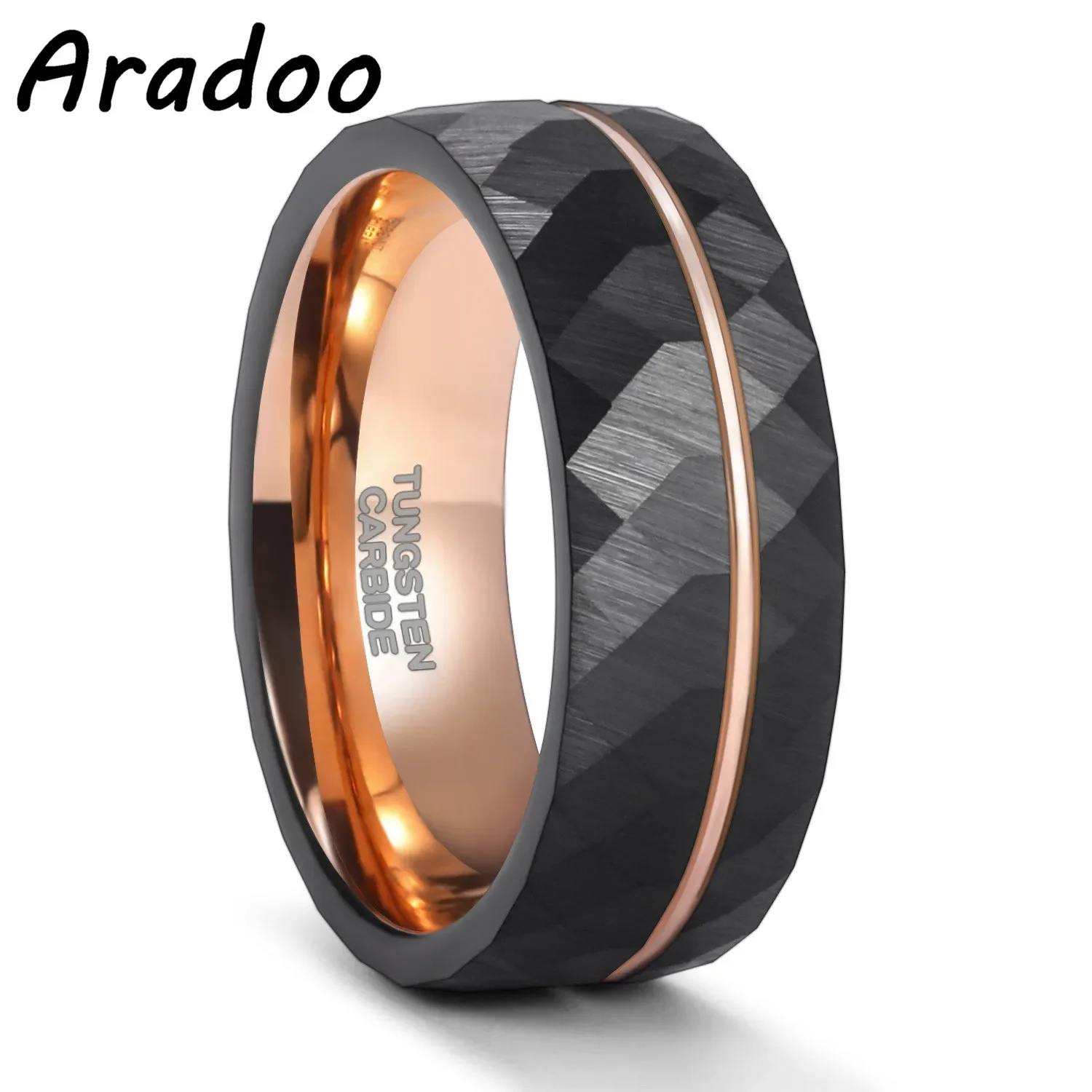 

Tungsten Carbide Ring Tungsten Steel Black Lattice Couple Rings