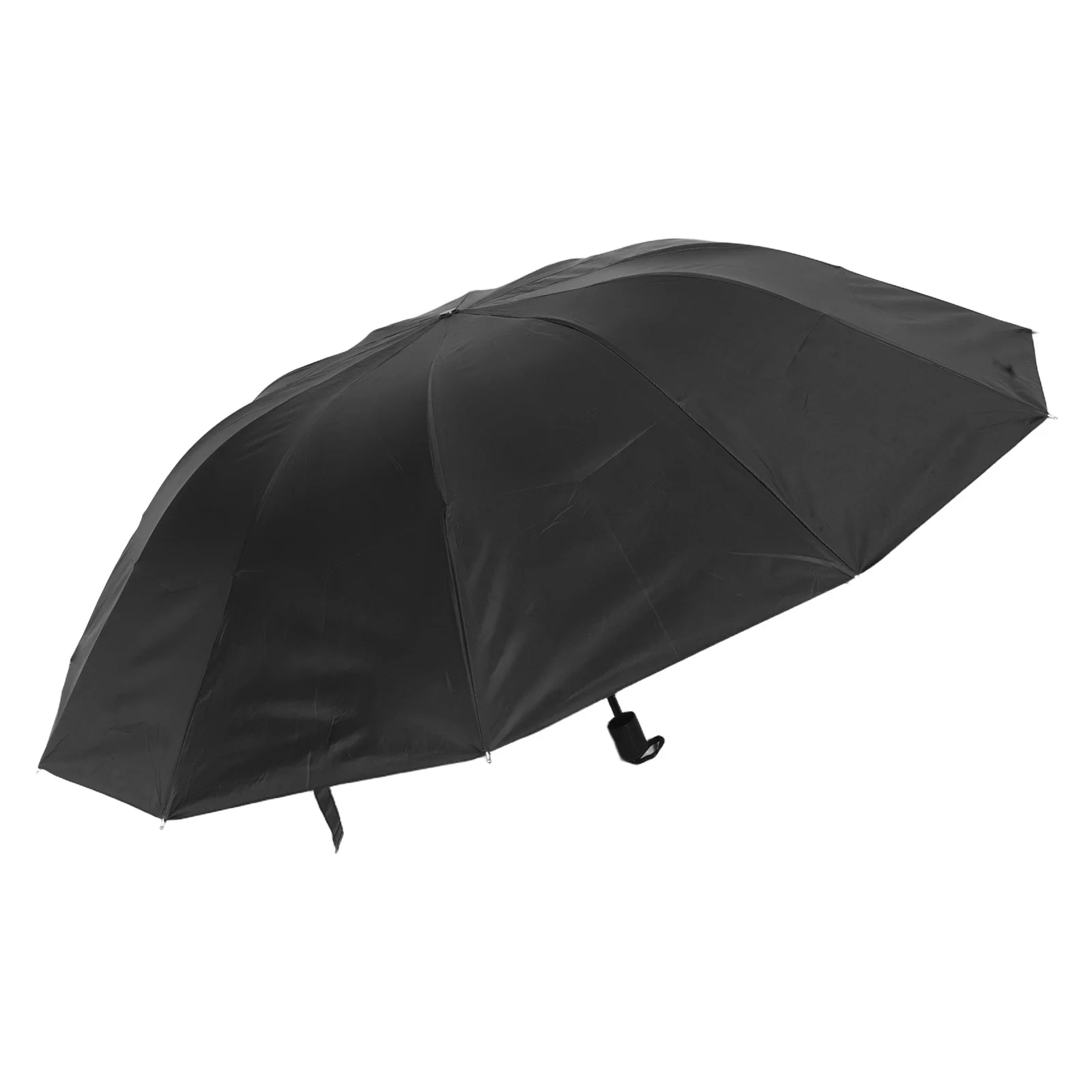 

Extra Large Black Manual Thickened Folding Umbrella Heavy Duty Windproof Rainproof Travel Portable Outdoor Business Umbrella