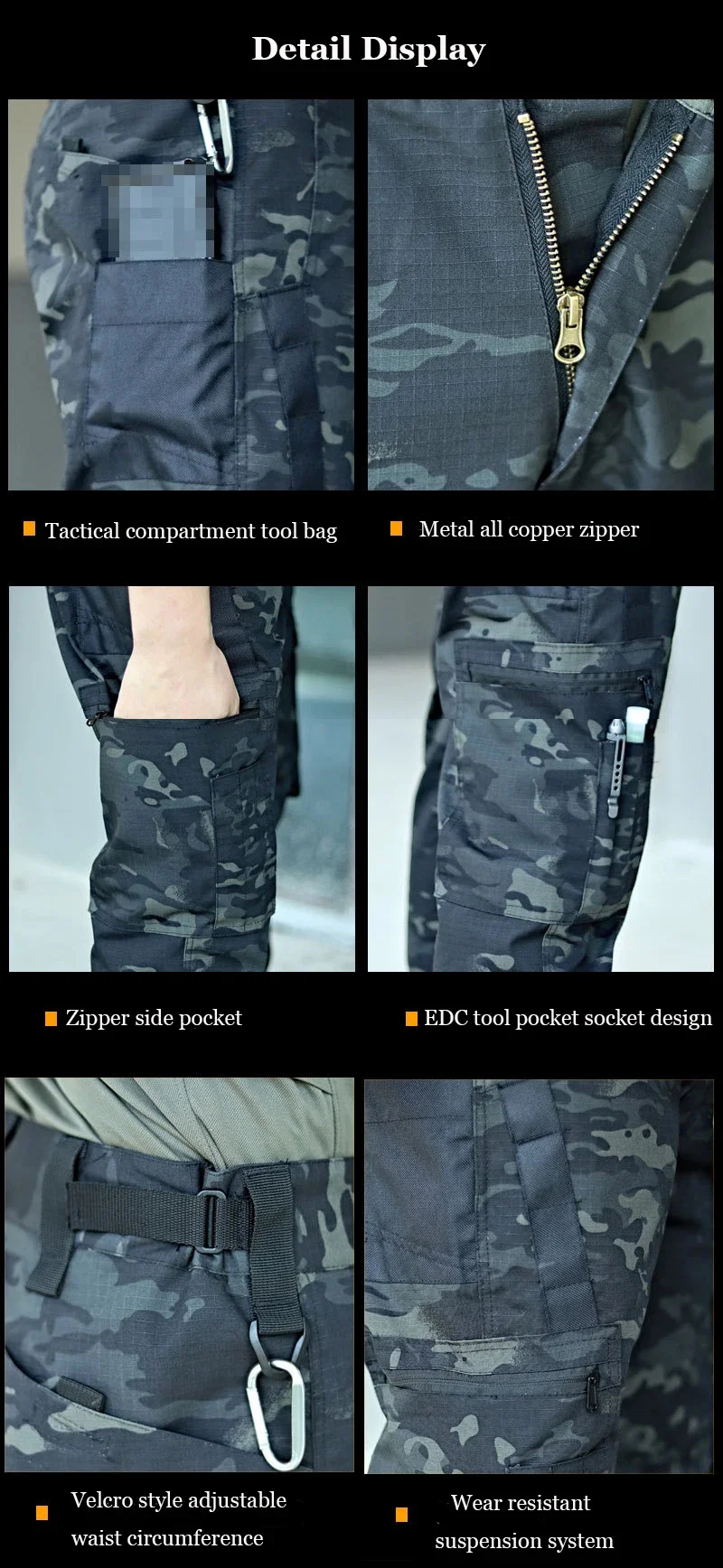 Militärgrüne Outdoor-Arbeitshose Herren Camouflage Einfarbige Trainingsshorts Sommer Multi Mouth Bag Shorts im Militärstil – Detail 10