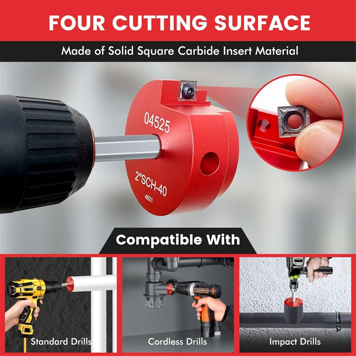 PVC Pipe Reamer 8Pcs PVC Pipe Reamer Kit , PVC Fitting Saver, PVC Socket