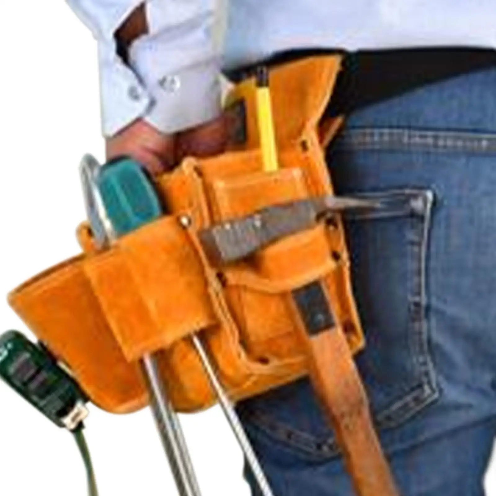 

Retro Pouch Organizer Hardware Artificial Leather Tool Belt Bag for Carpenter Drills