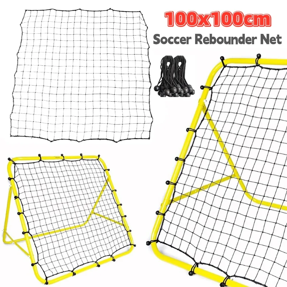 100x100 سنتيمتر كرة القدم انتعاش صافي مع 20 حبل مرن كيكباك كرة القدم ممارسة صافي الهدف الهدف شبكة للأطفال المراهقين التدريب المعونة #1