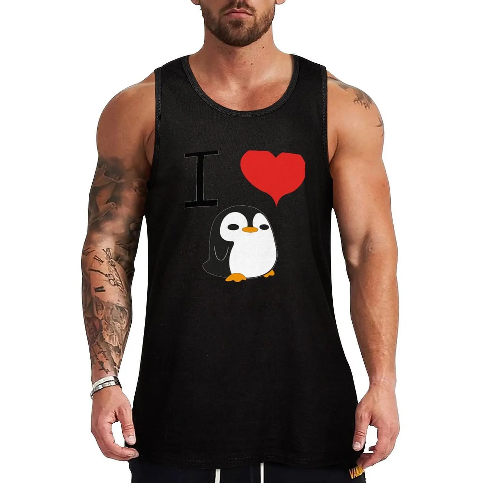 

I Love Penguins Tank Top Odor Control Tank Top Anti Sweat Workout Shirt
