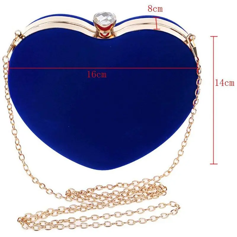 Heart Shape Clutch Bag Messenger Shoulder Handbag Tote Evening Bag