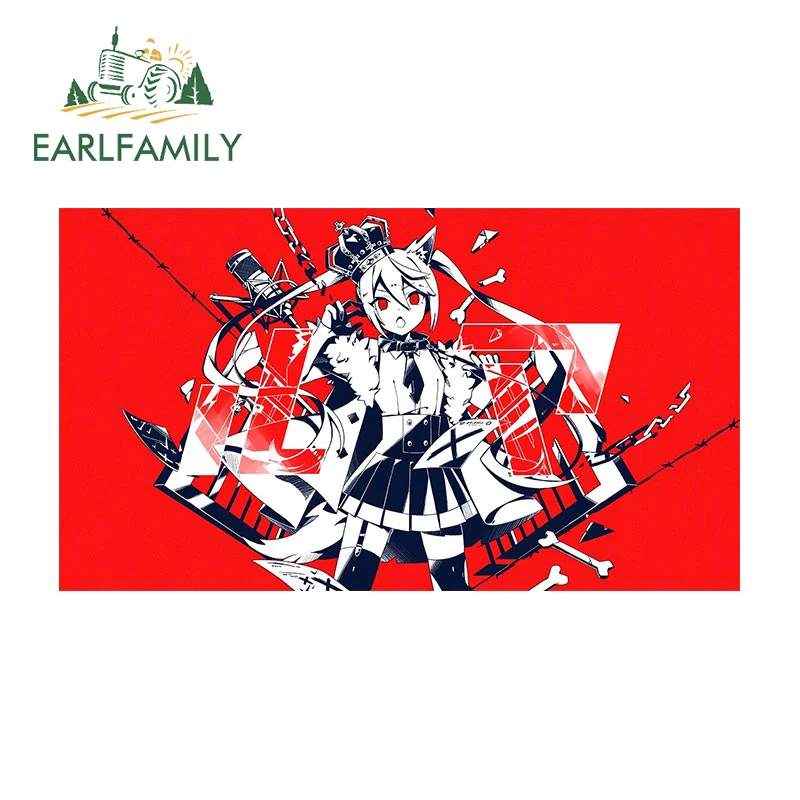 EARLFAMILY 13cm x 5.7cm MekakuCity Actors Car Stickers Fashionable Anime Decals Scratch-Proof Car Goods Windshield Decoration