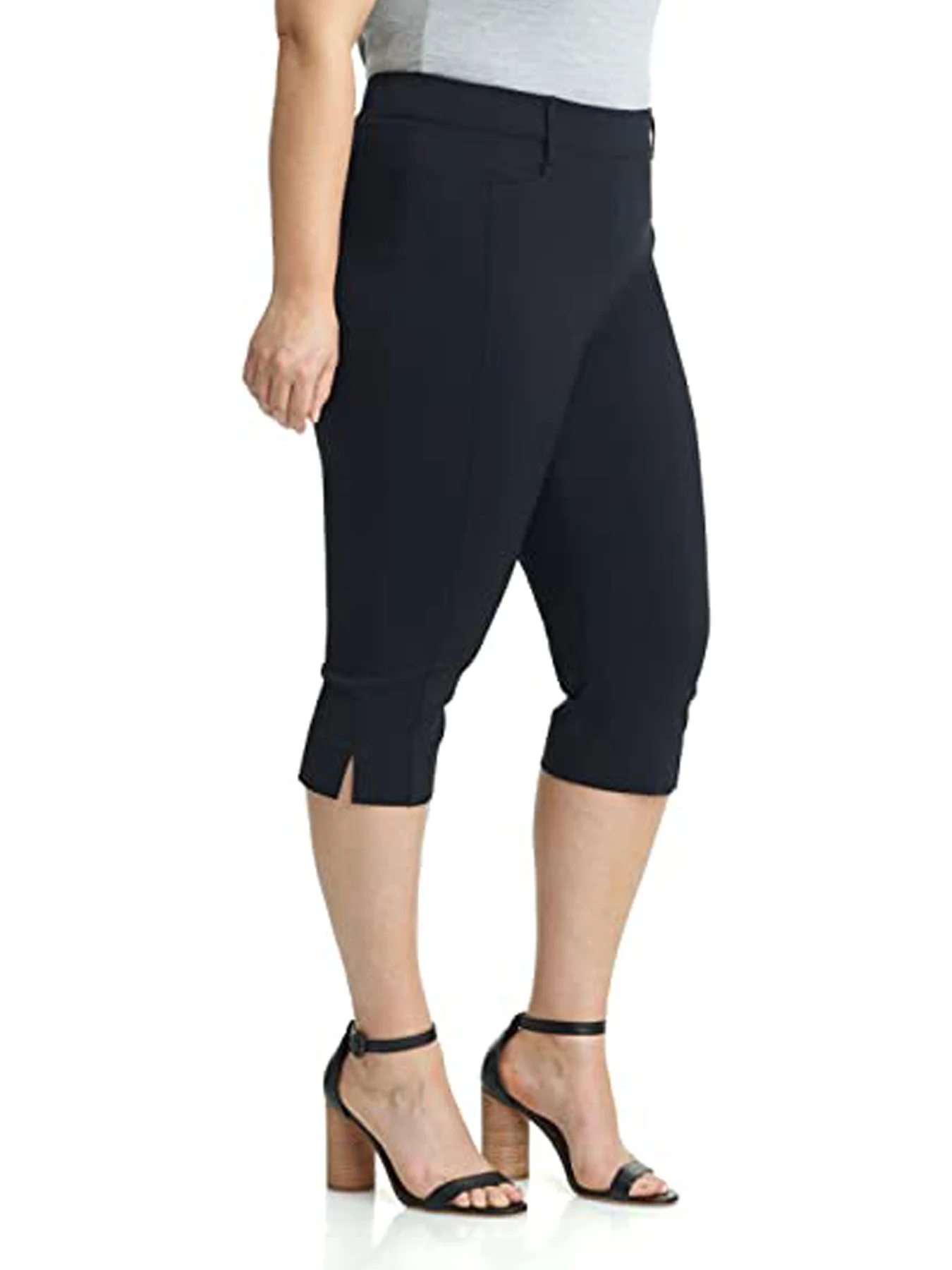 2024 summer plus size European and American style high elastic fabric slim-fit hip style cropped pants