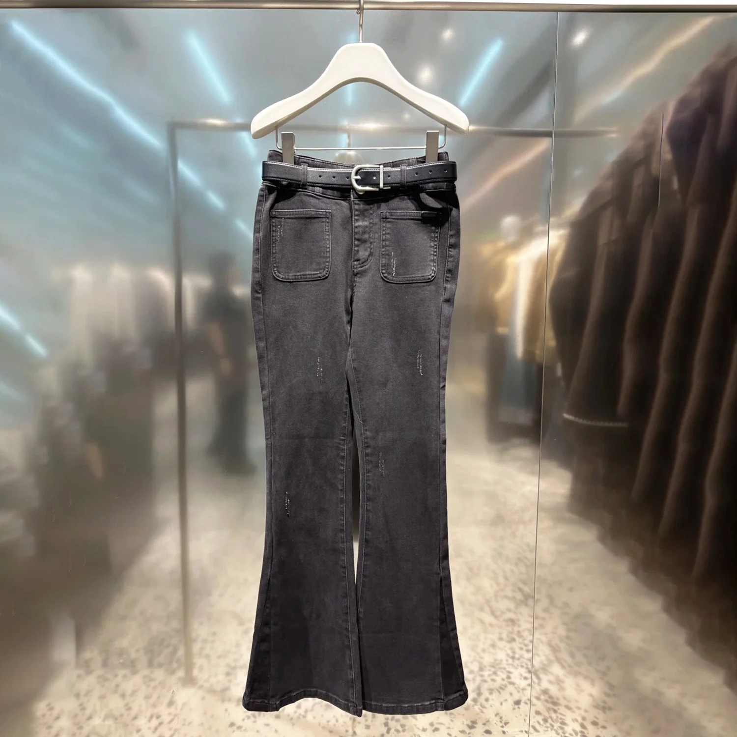 

Женские джинсы с высокой талией и расклешенными штанинами, модные, универсальные, современные, трендовые, зимние, новинка, премиум-класса