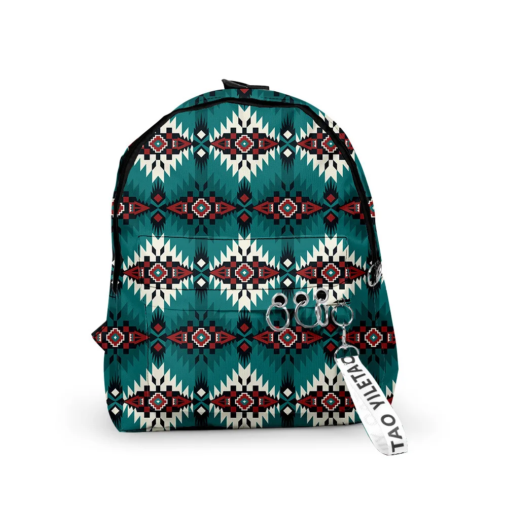 Hip Hop Youthful Aztec School Bags Notebook Backpacks Boys/Girls 3D Print Oxford Waterproof Key Chain Small Travel Bags