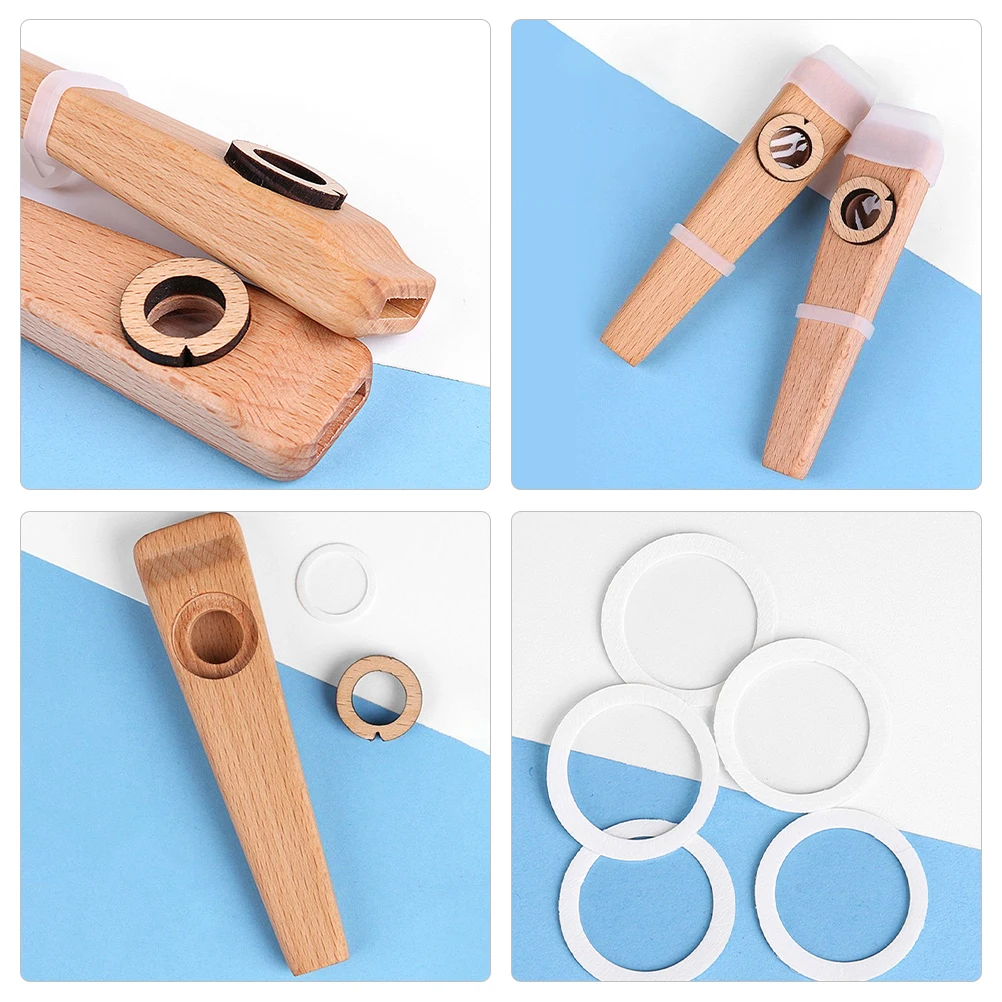 مجموعة واحدة من آلة كازو الأساسية الموسيقية الخشبية خفيفة الوزن ومحمولة مناسبة للمبتدئين في أداء القيثارة الجيتار