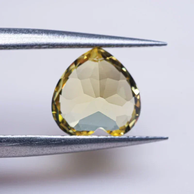 

Lab Grown Sapphire Loose Stone Heart Shape Yellow Color VVS1 Charms Beads for Advanced Jewelry Making Selectable AGL Certificate