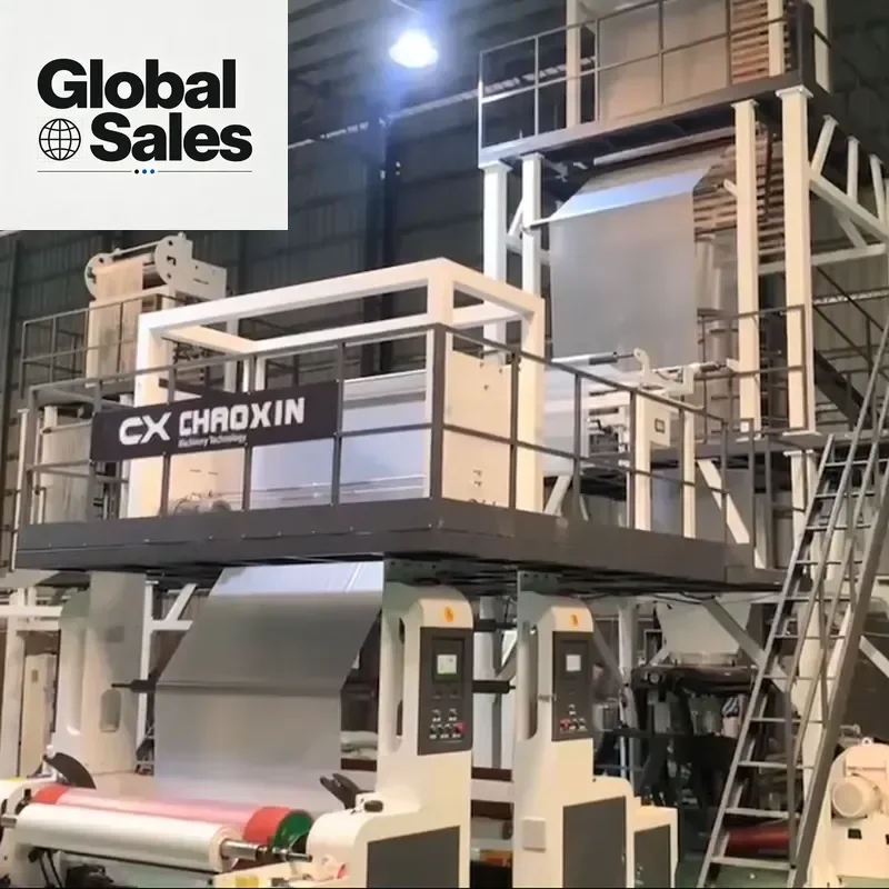 ABA Film Blowing Extruder Machine for LDPE HDPE Plastic Film Production with Cutting Unit and Shrink Function 50mm Screw