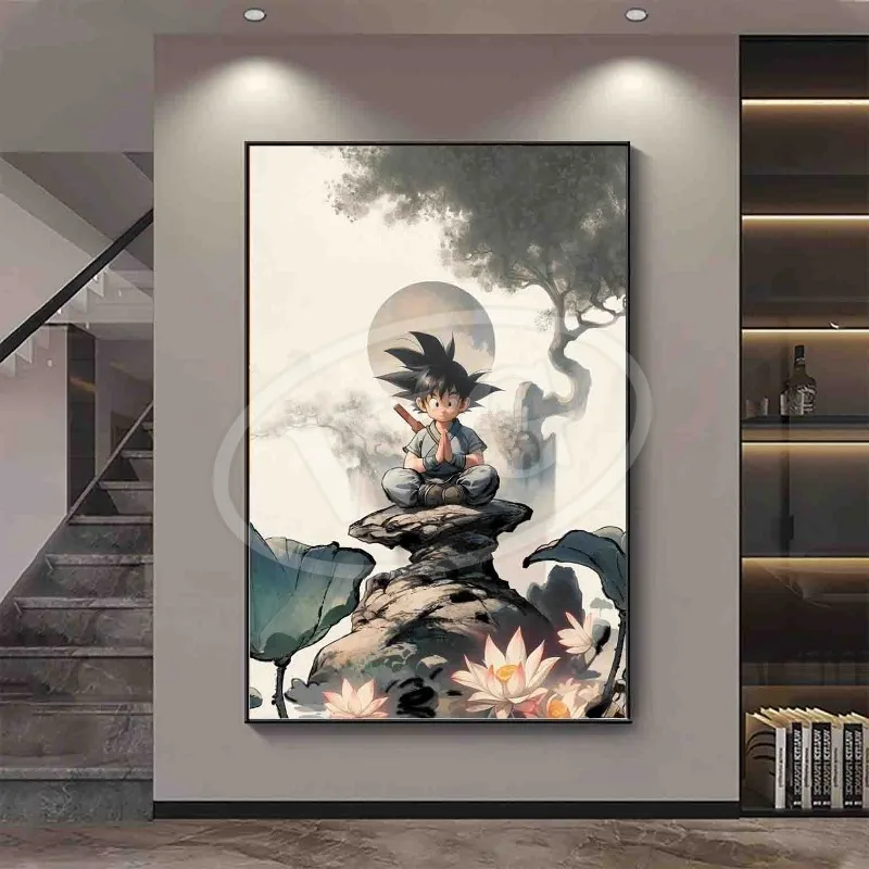 Hot Bandai Anime Canvas Painting Dragon Ball Goku Bulma Vegeta Characters Posters and Prints Wall Art Pictures Home Decor