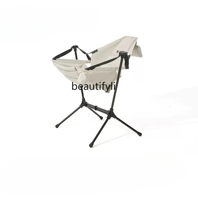 Portable Outdoor Folding Chair Backrest Mori Style Camping Rocking Chair Lightweight Aluminum Alloy Chair