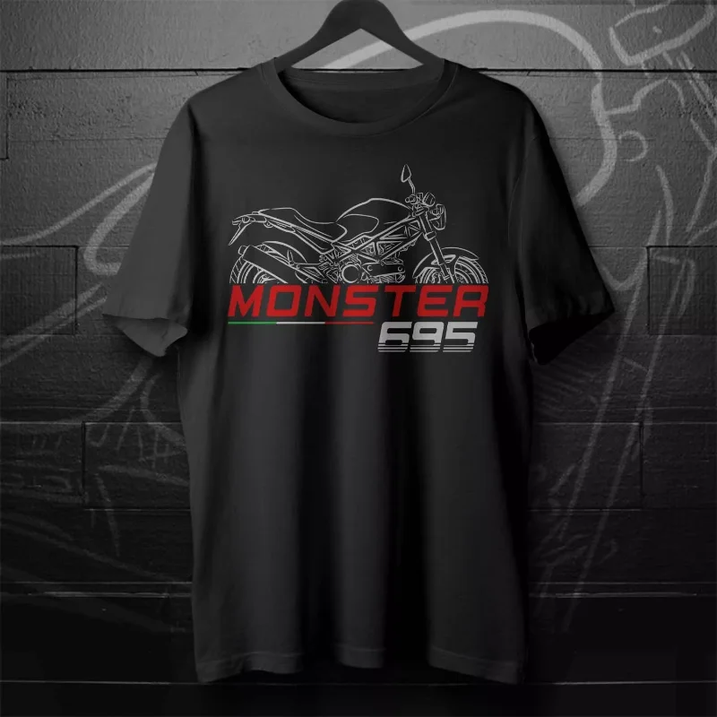 

2025 Man T Shirt Casual Ducatis Monster 695 2007-2008 T shirt Motorcycle Graphic Summer Short Sleeves 100% Cotton S-3XL Cool Tee