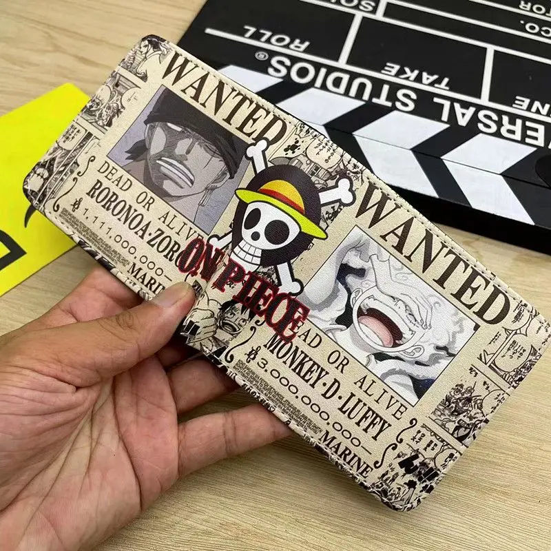 One Piece Anime Wallet Short Card Holder Coin Purse Cartoon Monkey D. Luffy Roronoa Zoro Men's and Women's Wallet Holiday Gift