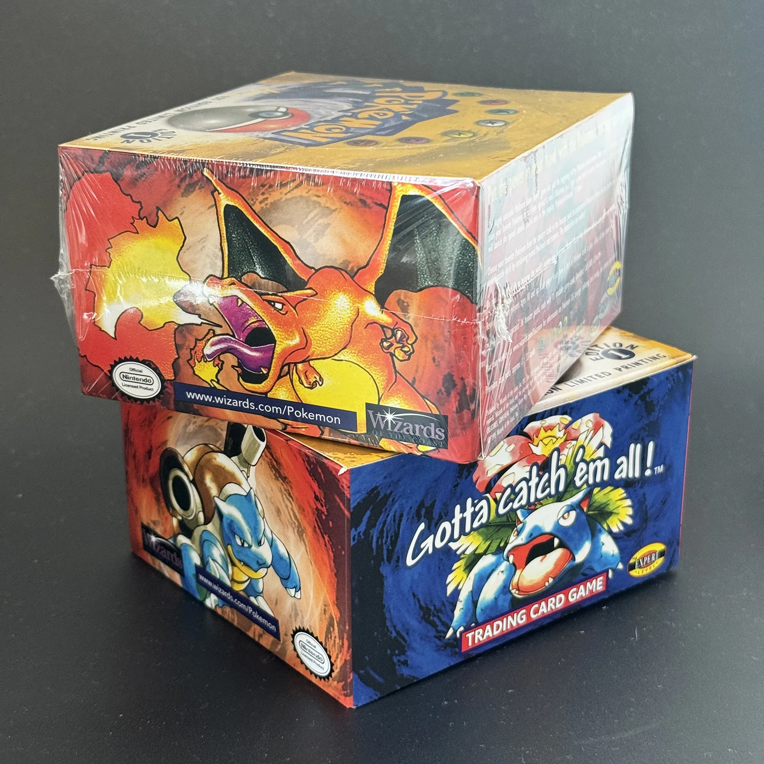 PKM 1ST طبعة معركة الداعم حزم الكلاسيكية قاعدة مجموعة الوكيل أرواق لعب Charizrd Blastoise Venusaur جمع PTCG لعب الصبي هدية