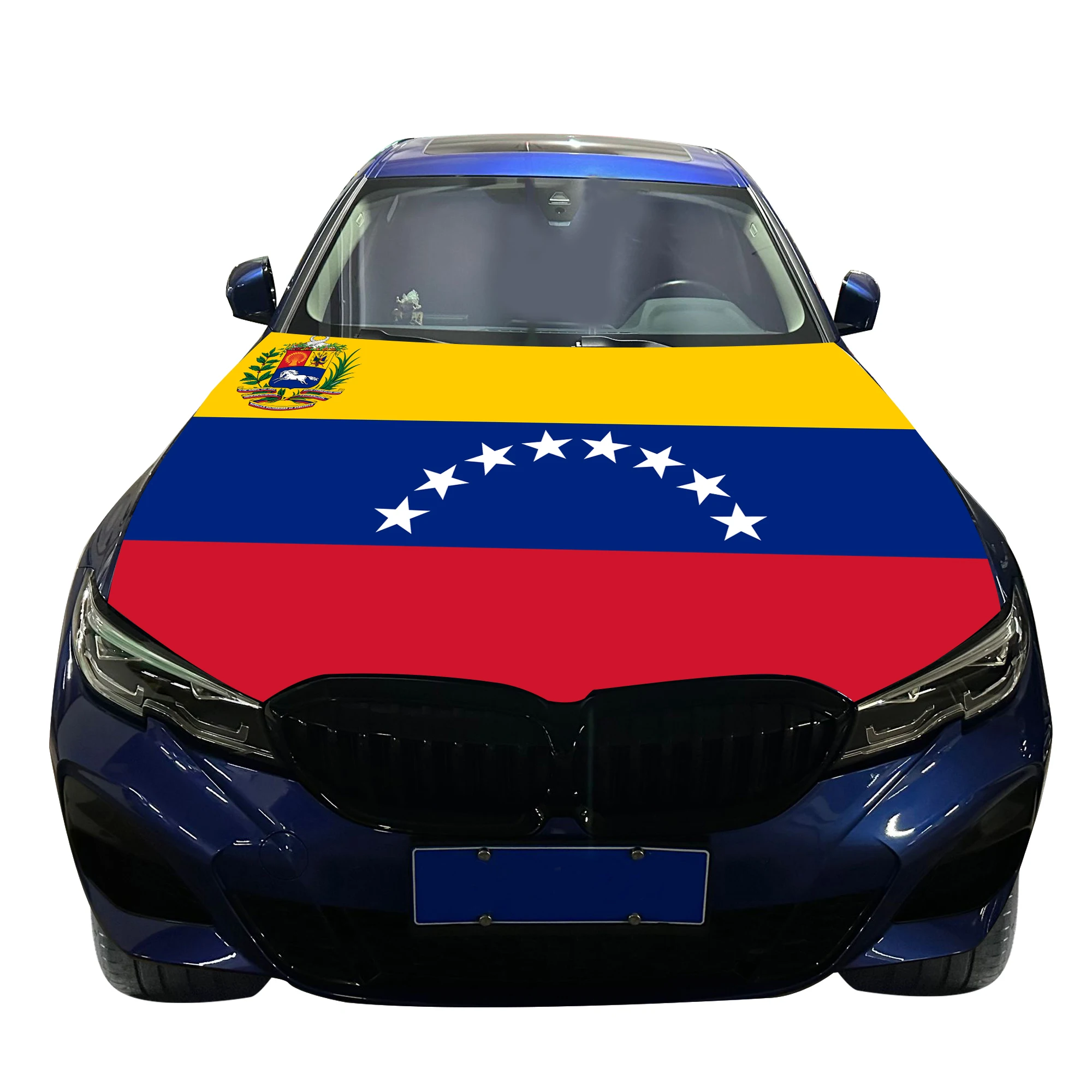 Venezuela Car Hood Cover Flag  Universal Size Elastic Polyester 120x150cm for Car Decor