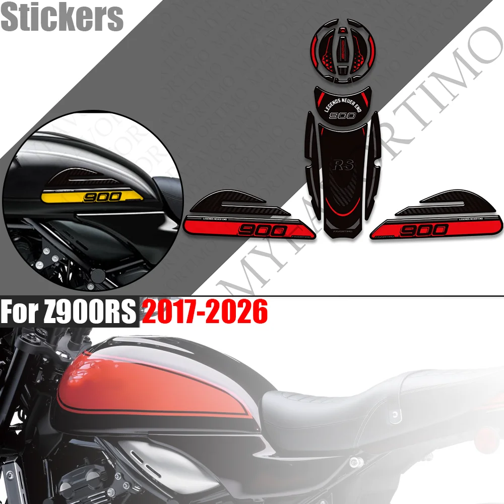 Motorcycle Fuel Tank Knee Protection Decals Stickers For Kawasaki Z900RS Z900 RS Cafe SE ABS 2017-2026 Fairing Decor Accessory